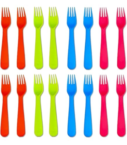 Amazon.com: Jawbush 16 Pcs Kids Plastic Utensils, Reusable Toddler