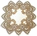 Doily Boutique Square Place Mat or Doily in Gold European Lace and Antique White Material, Size 14 inches