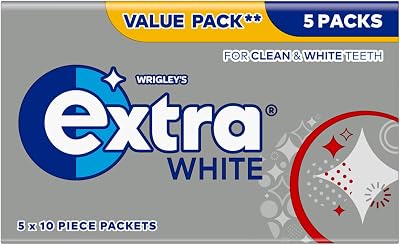 Extra White Sugar Free Chewing Gum Pack 5 6 x 10 Pieces