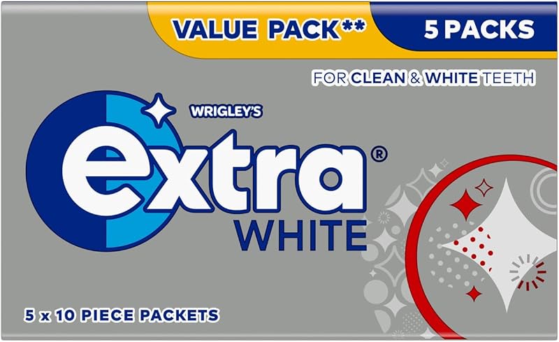 Extra White Sugar Free Chewing Gum Pack 5 6 x 10 Pieces