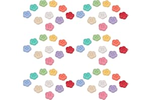 SHINEOFI 100pcs Colorful 17mm Flower Buttons 4-hole Sewing Buttons for Clothes DIY Crafts Clothing Decoration