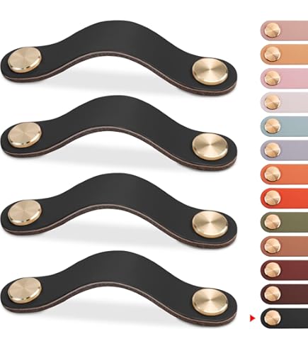 PATIKIL Poignées De Tiroir En Cuir 5,7" Avec Plaque De Fer, 2