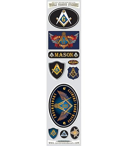 ProSticker 002 (10pk) 2" Masonic Compass Square Decals Stickers