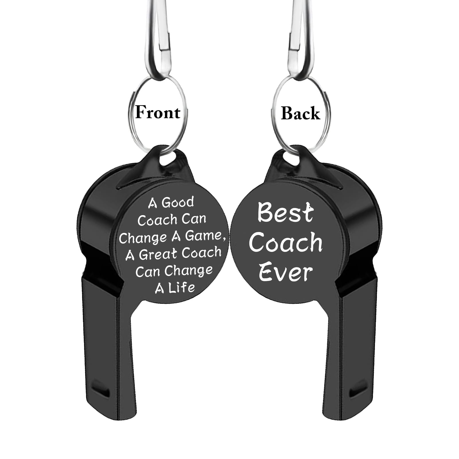 Zuo Bao Coach Whistle Appreciation Gift for Coaches, Referees - Black, 304 Stainless Steel, Adults