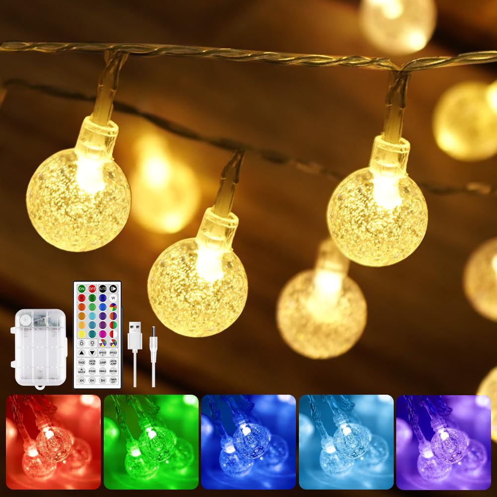 Photo 1 of OMIKA Battery Operated String Lights, 24 Color Changing 15FT 30 LED Battery Operated Christmas Lights with Remote Timer, USB Powered Fairy Lights for Indoor Bedroom Outdoor Garden Patio Balcony Decor