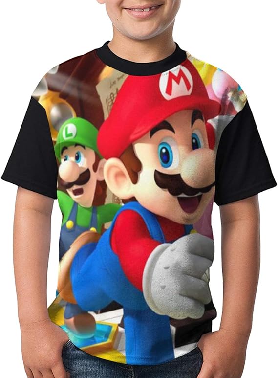Amazon Co Jp 児童 子供 スーパーマリオ 通学 半袖 男の子と女の子 キッズ Tシャツ L 服 ファッション小物