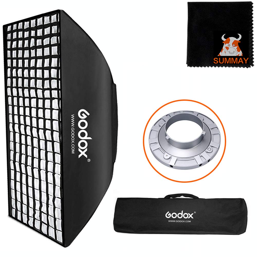 GODOX 31x 47inch / 80 x 120cm Studio Flash Honeycomb Grid Softbox with Carrying Bag for Bowens Mount Flash Speedlites (SB-FW80X120)