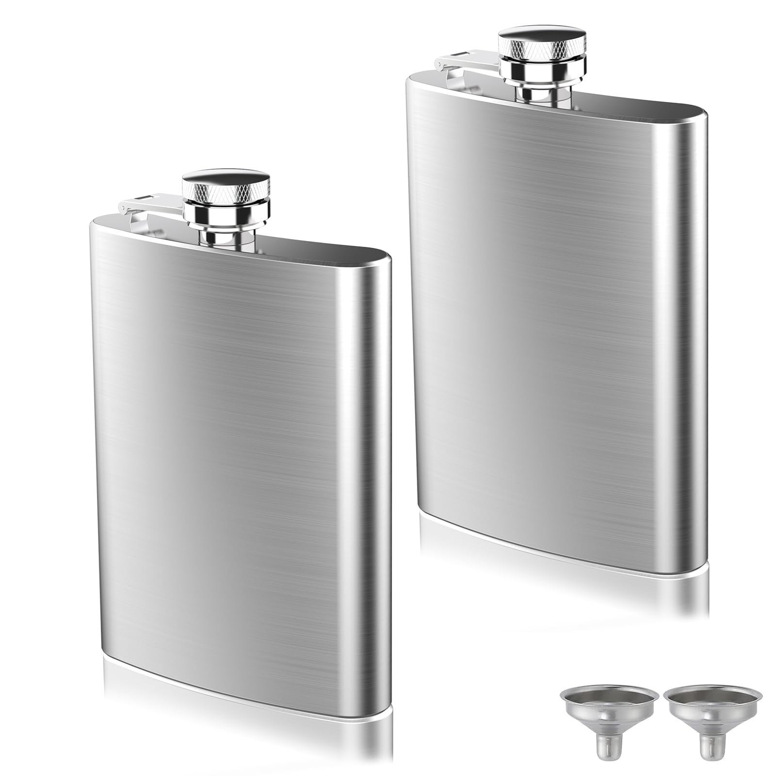 2-Pack 8 Oz Hip Flasks for Liquor, Hianjoo
