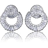 Celebrity Design Women Elegant Statement Rhinestone Jewelry Dangle Drop Earrings Studs