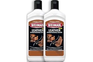Weiman 3 in 1 Deep Leather Conditioner Cream (2 Pack) - Restores Leather Surfaces - Use on Leather Furniture, Car Seats, Shoes, Bags, Jackets, Saddles