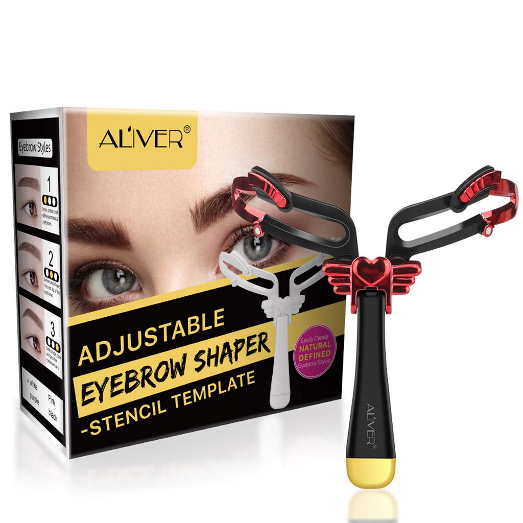 Makeup Tools,Adjustable Eyebrow Shapes Stencil Makeup Model Template Reusable Styling Tool Shaping Eye Brow Drawing Guide Card DIY