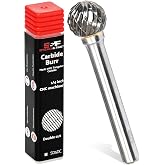 S&amp;F STEAD &amp; FAST Carbide Burr 1/2" x 1/2", Shank 1/4", Ball Shape | Die Grinder Bit for Metals, Rotary File , Grinding Burr bit, Tungsten File, Professional Grade
