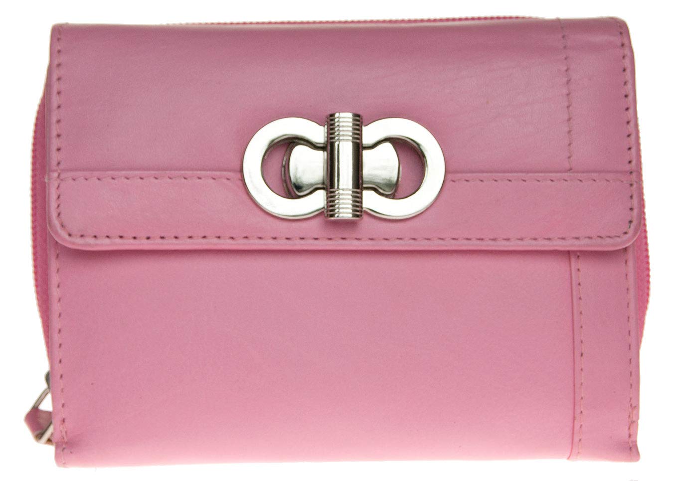 Women's Light Pink Compact Genuine Leather Wallet
