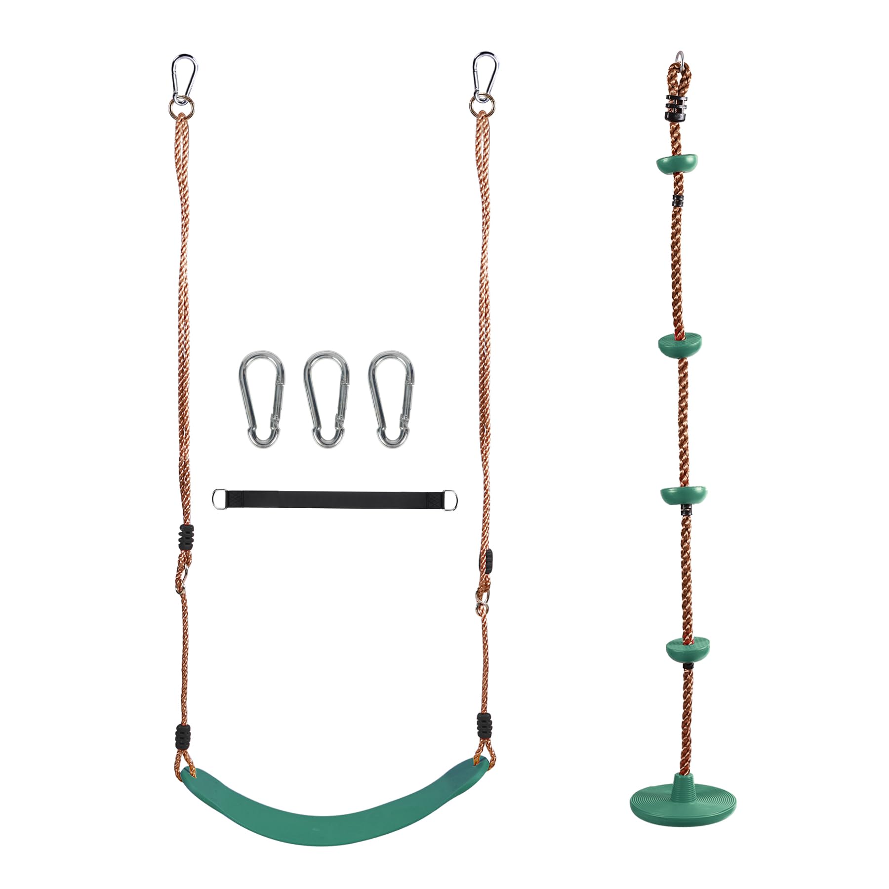 RedSwing Kids Belt Swing Seat and Plastic Climbing Rope Swing for Outside Playground, Safe Playground Swing Set Replacement for Children's Indoor and Outdoor Play, 330 Pounds Capacity - Green