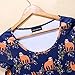 Fancyqube Women's Summer Short Sleeve Cute Sloth Print Flare Dress Navy Blue XL