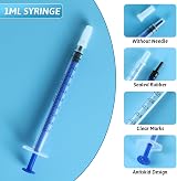 Molkor 20Pcs 1ml Syringes with Caps No Needle for Lab, Refilling, Plant Watering view 3