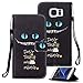 Galaxy S7 Edge Case, S7 Edge Case, Galaxy S7 Edge Wallet Case, Etubby [Wallet Stand] PU Leather Wallet Flip Protective Case with Card Slots and Wrist Strap for Samsung Galaxy S7 Edge - Cheshire Cat