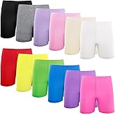 12 Pack Girls Dance Shorts, Toddler Biker Shorts Cartwheel Under Dress Pastel Kids Biking Clothes