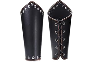 AZORA Leather Gauntlet Wristband Medieval Bracers Wrist Band Buckle Wide Bracer Arm Armor Cuff 2 Pcs