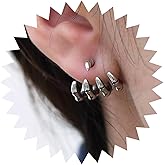 Erimberate Gothic Skull Hand Ear Jacket Earrings Silver Skeleton Hand Earrings Punk Skull Hand Stud Earrings Skeleton Finger Hand Earrings Jewelry for Women