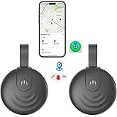 Lmrbelec Tracker Tags, Work with Apple Find My (iOS Only), Tracking Device Item Finder Locator Smart Tag for Luggage, Keys, Wallet, Bike (Black, 2 Pack)