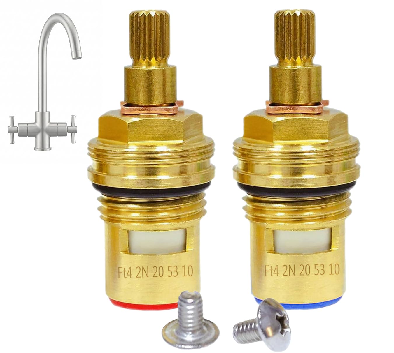 Seawhisper GI Replacement Brass Ceramic Disc Tap Valve Insert Gland Cartridge Quarter Turn