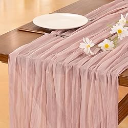 Socomi Pink Cheesecloth Table Runner Fall