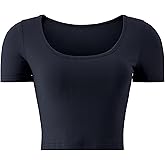 Kindcall Lightweight Crop Tops Slim Fit Stretchy Workout Shirts for Women