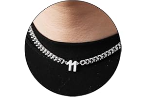 Lydow Number Necklace for Men Boys Athletes, Stainless Steel Chain Football Soccer Basketball Baseball 0-99 Birthday Gifts Jewelry 18+2Inches