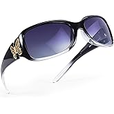 FancyPink Women's Polarized Sunglasses - Wrap Around Stylish Butterfly Frame w UV Protection Sun Glasses for Women