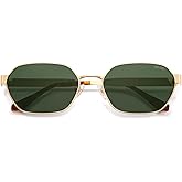 SOJOS Trendy Polarized Hexagon Sunglasses for Women Men, UV400 Retro Rectangle Shades SJ1238