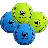 PHINIX Foam Soft Baseballs for Kids Practice- 4 Pack (Blue &amp; Green)