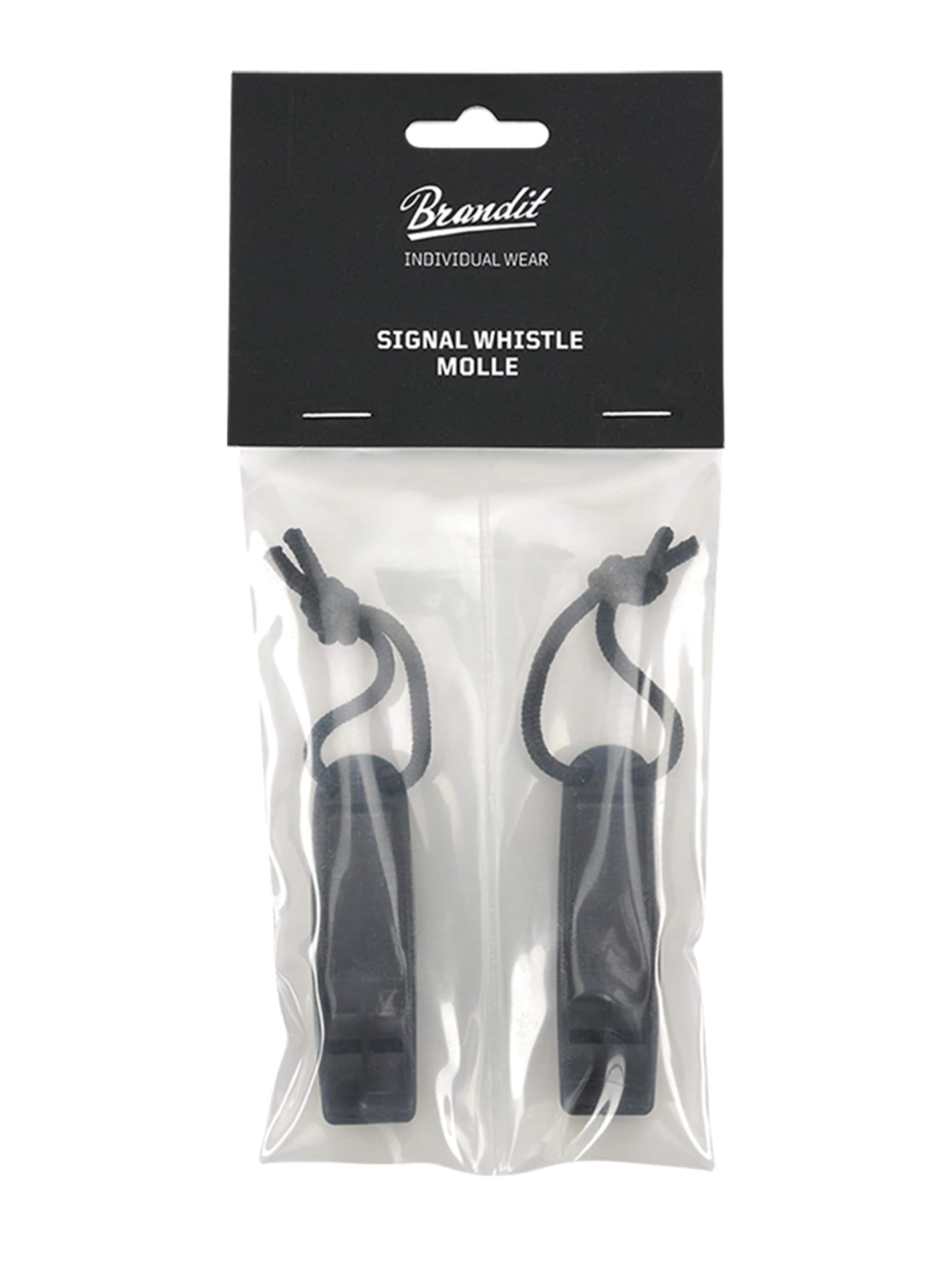 Brandit Molle Signal Whistle Pack of 2 Black