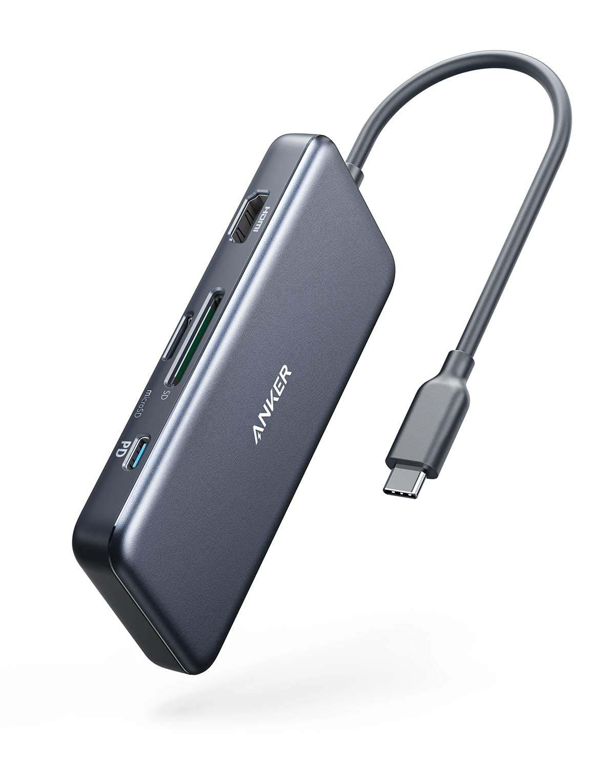 Anker USB C Hub (7-in-1), with 4K HDMI, 85W Power Delivery, USB-C and 2 USB-A 5Gbps Data Ports, microSD and SD Card Reader, for MacBook Air, MacBook Pro, XPS, and More