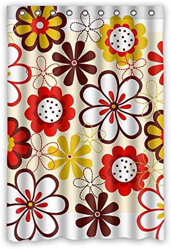 Comeciti Width X Height / 48 X 72 Inches / W H 120 By 180 Cm Polyester Flower Bath Curtains Fabric Is Fit For Her Mother Hotel Couples Husband. Dries Quickly