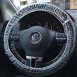 Moyishi 50Pcs Elastic Trim Disposable Truck Car Steering Wheel Covers Films