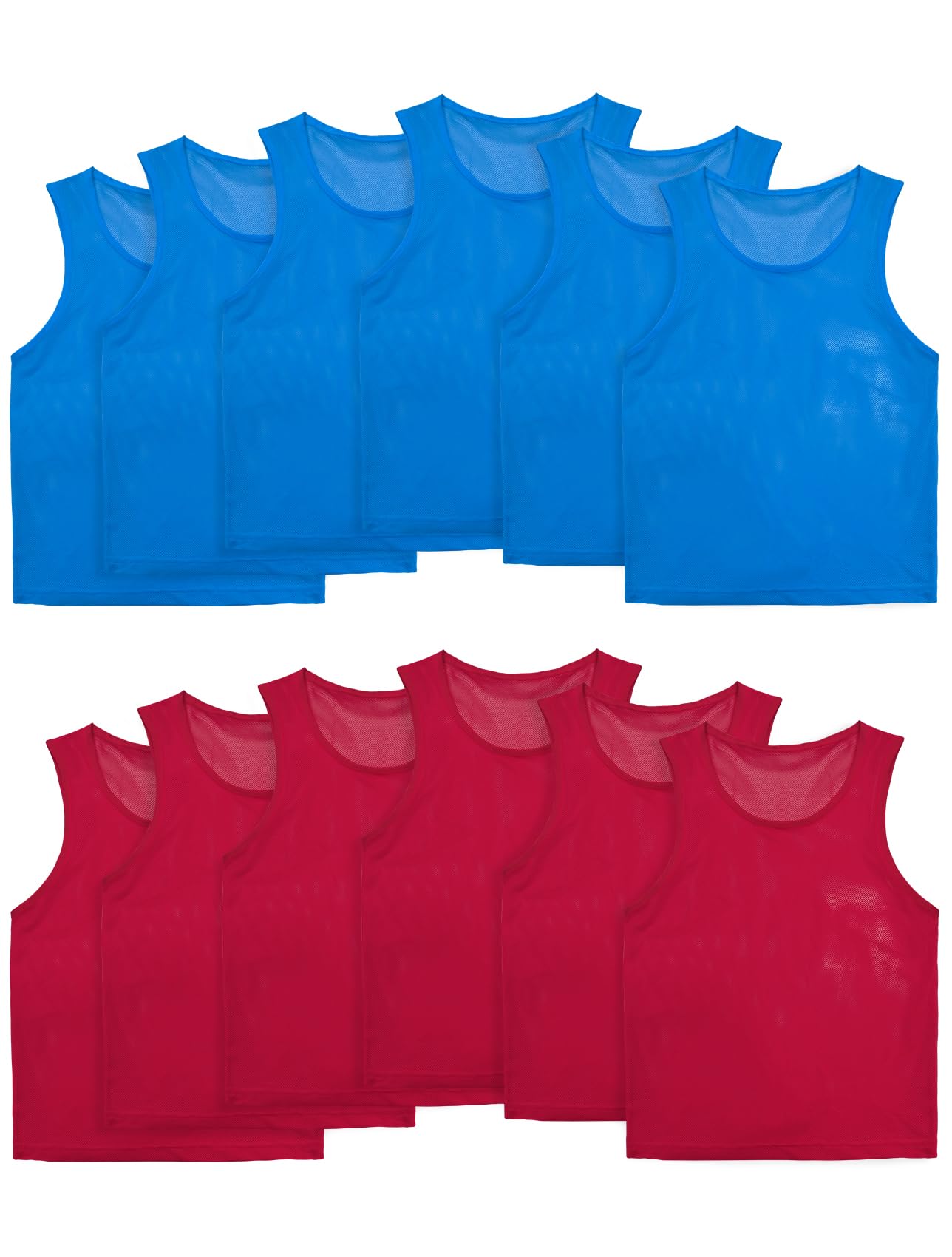 Photo 1 of VOGRYE Pinnies Set of 12/24 Scrimmage Vests, Team Practice Sports for Child Youth/Adult, Lightweight Basketball Jersey / S-M