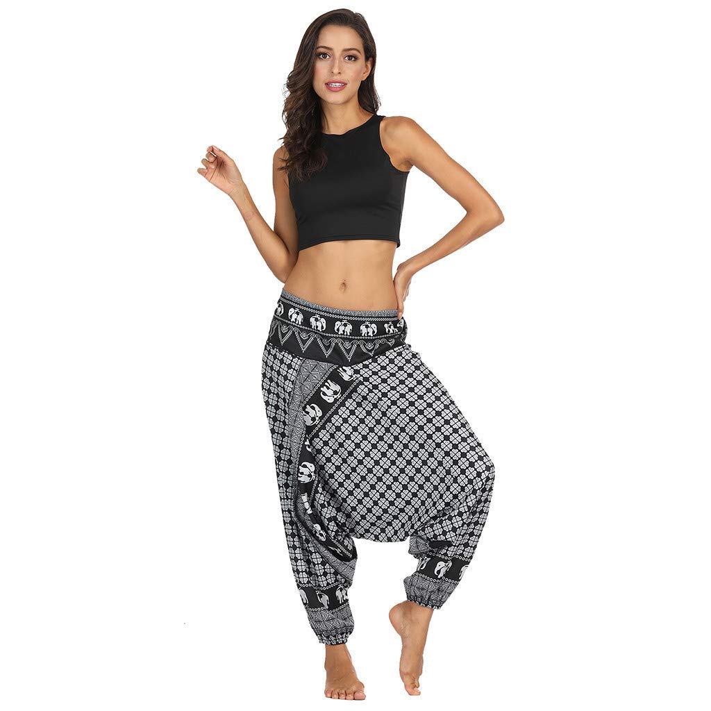 Pantaloni Harem Donna Comodissimi - Stile Aladdin Hippie Per Viaggi E Relax