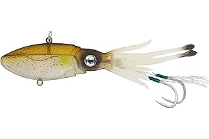 Nomad Design Squidtrex Fishing Lure with Patented Technology Vibration Design - TPE Soft Plastic, BKK Assist Hooks, Squid Lure