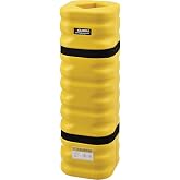Global Industrial 42"H x 13"W Narrow Column Protectors, 4-6" Column Opening, for Square or Round Columns, High-Visibility Yellow, High-Density Polyethylene, Interlocking Halves
