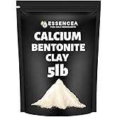 Calcium Bentonite Clay Powder 5lb by Essencea Pure Bulk Ingredients | Deep Pore Detox Face & Hair Mask | 100% Natural & Unrefined Indian Healing Clay | DIY Deodorants (80 Ounces) [Packaging May Vary]