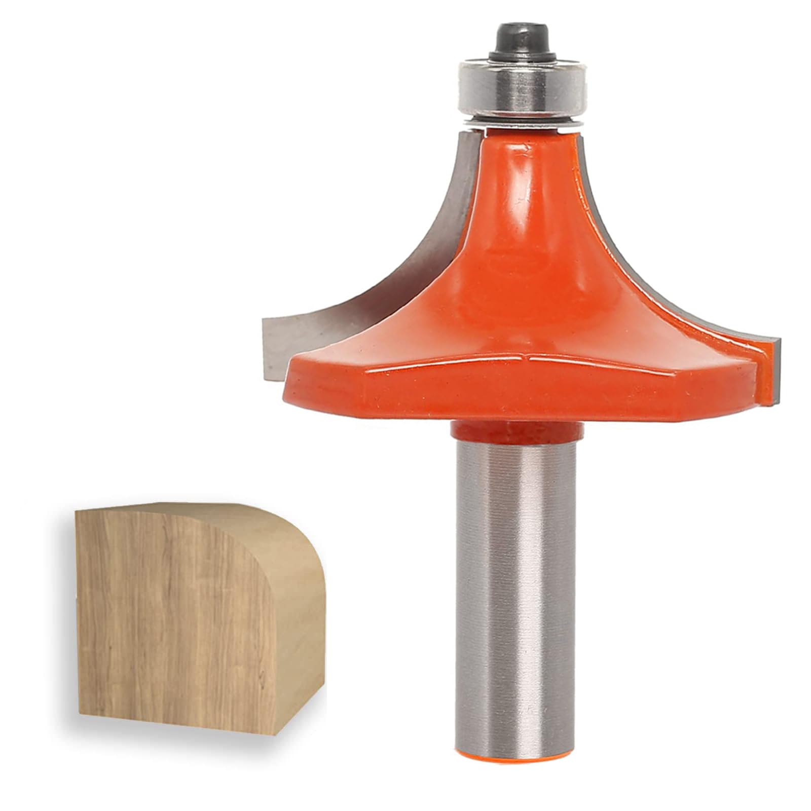 Sinoprotools Round Over Router Bit - 1/2 Inch Shank, 1-inch Radius, Carbide Tipped Edge Forming for Woodworking