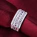 NYKKOLA Fashion 925 Silver Beautiful Jewelry Cubic Zirconia Crystal Engagement Wedding Ring Band(O)