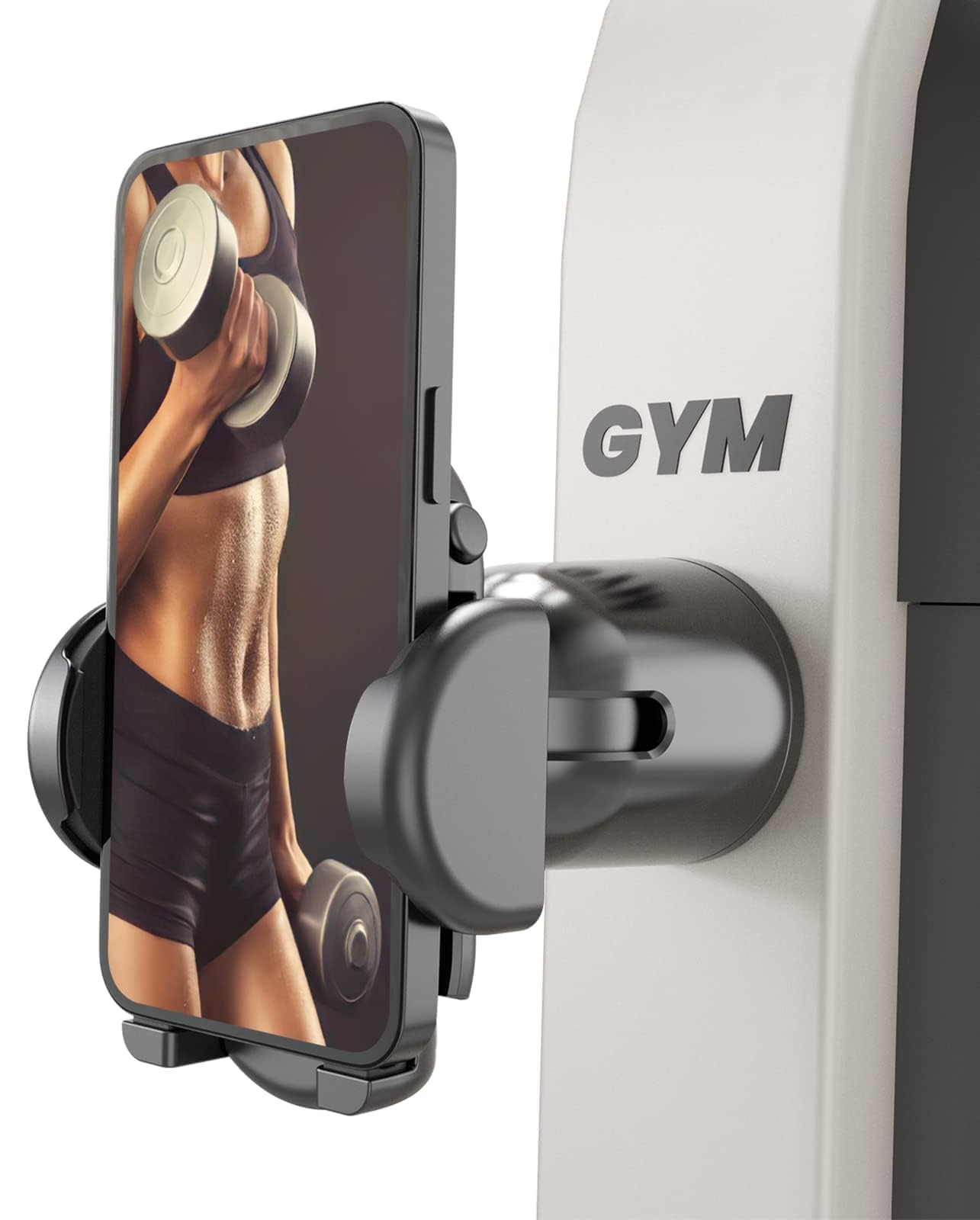 MiiKARE Gym Phone Holder - Magnetic, 360 Rotating, Home & Gym Essentials for All, Black
