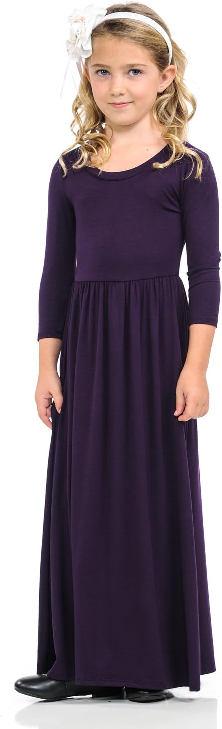 Pastel by Vivienne Honey Vanilla Girls' Fit and Flare Maxi Dress with Easy Removable Label