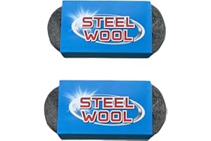 LIPULACER Steel Wool, 3'' x 11Ft, Grade #0000 - #4 Steel Wool, Steel Wool Mice Control - Fine Steel Wool 0000 for Clean Windows Glass, Chrome and Polishing, 0000 Steel Wool for House, Holes, Kitchen(2PCS)