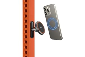 APPS2Car Magnetic Phone Holder for Gym, Alloy Base & Ball Joint, Attach to Metal Surfaces, Dual Magnetic Phone Mount for MagSafe iPhone 12-17 Series