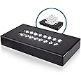 ASENTE 16 LED White Light Base for Glass Art - Illuminated Display Base for Crystal, Glass Art, and Crystal Cube Base - Rectangular Satin Matte Black - AC/USB Adapter Powered - 6.5"x 3.5"x 1" (Black)
