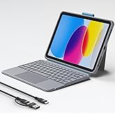 YTLUSN Wireless Keyboard Case for iPad 10th Generation, Bluetooth Wireless Detachable Magnetic Stand Rechargeable Keyboard with Folio Slim Compact Removable Cover with Trackpad, Backlit Keys