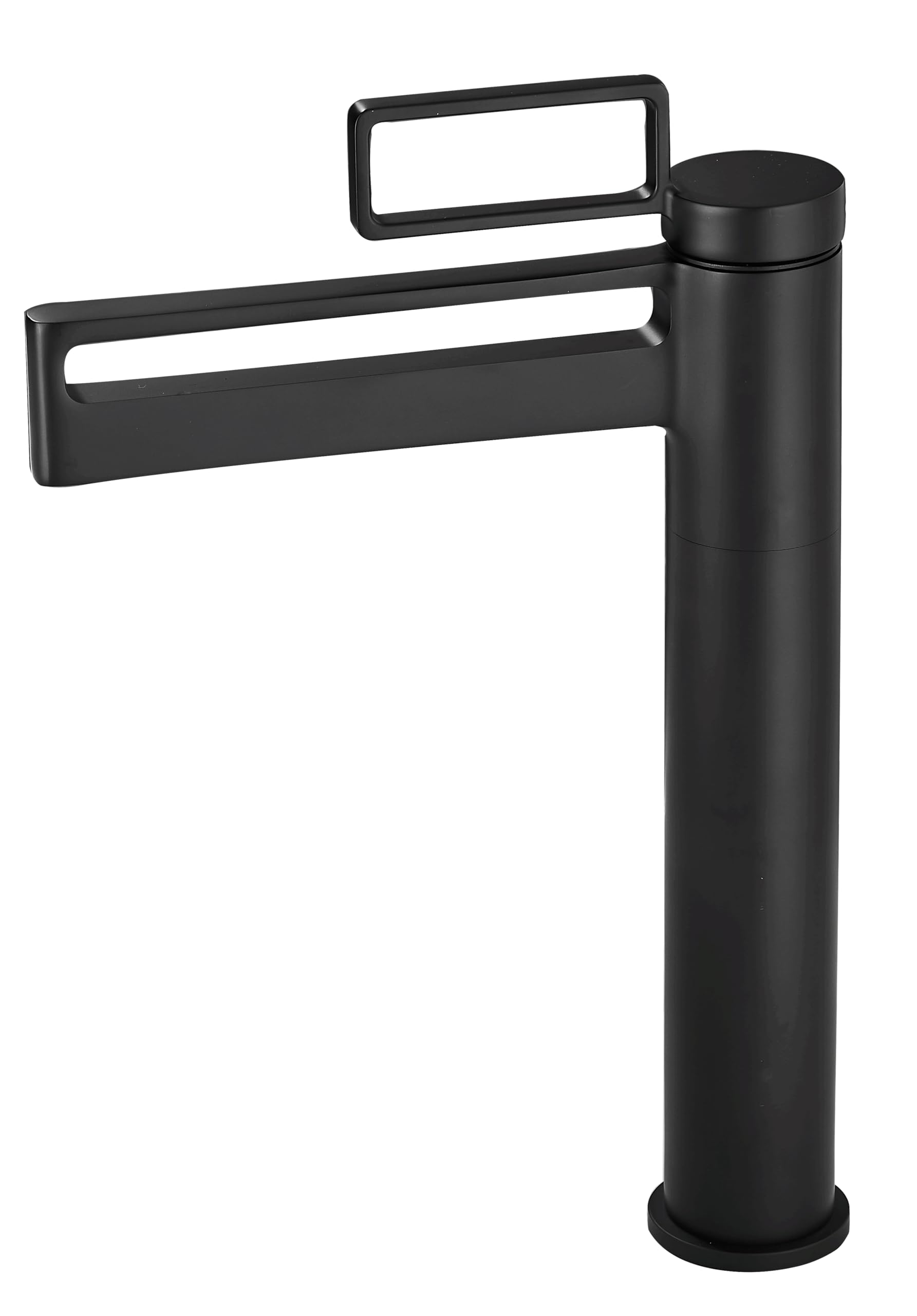 Tall Vessel Sink Tap Bathroom Black Tap Single-Handle Perforated Handle Brass Material with Water Supply Hoses โ image 1